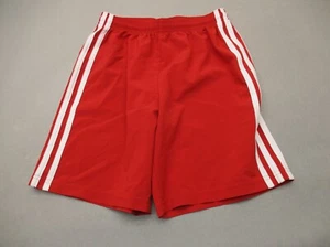 ADIDAS CLIMALITE Size M Boys Red Stretch Waist Drawstring Running Shorts 100 - Picture 1 of 9
