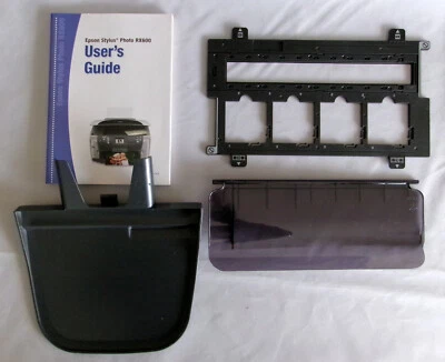 Piezas de impresora Epson RX600: soporte de película, soporte de papel, guía de alimentador, guías de usuario Foto 1 de 4