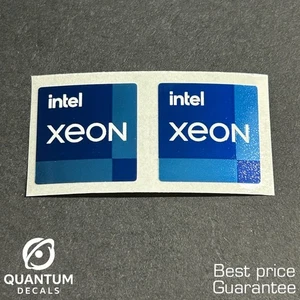 2x OEM Intel Xeon Desktop / Laptop sticker label (NEW) 18mm x 18mm - Picture 1 of 1