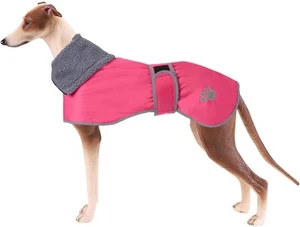Dog Winter Coat Greyhound Raincoat Fabric with Lamb Velvet Inside Outdoor Dog... - Picture 1 of 6