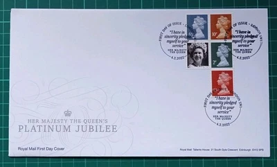 2022 THE QUEEN'S PLATINUM JUBILEE MPIL M21L 1.50 50p 10p 2p + label London NPFDI - Image 1 of 3