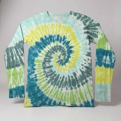 NWT Lands’ End Kids Long Sleeve Tee Dark Peacock Swirl Tie Dye Size XL (14–16) - Image 1 of 4