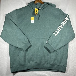 Carhartt Rain Defender Hoodie Mens 3XL Green Pullover Sweatshirt 1889 Graphic - Picture 1 of 15