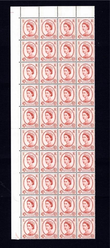 SG 597 PHOS CREAM PAPER BLUE PHOSPHOR 4 1/2d BLOCK OF 30 STAMPS CAT £105 - Image 1 of 1