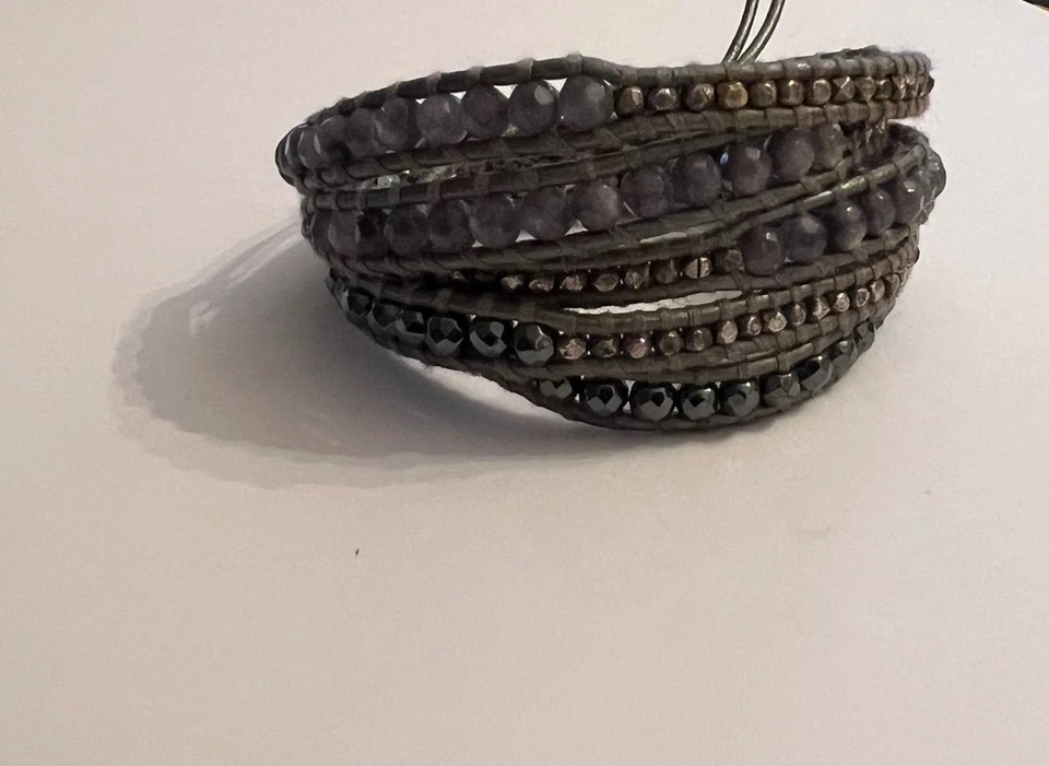 Custom Chan Luu Grey Mixed Stone/Metal Wrap Bracelet  - Image 1 of 4