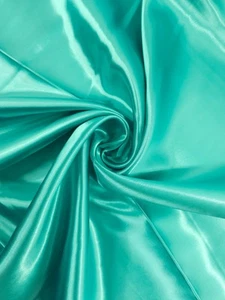 Aqua Liquid Satin Fabric - Picture 1 of 4