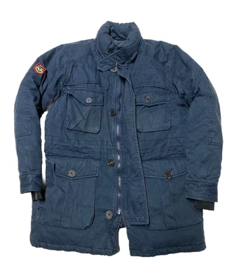 Chaqueta Triple Fat Plumón de Ganso Para Hombre Grande Azul Lona Parka Invierno Aire Libre Foto 1 de 4