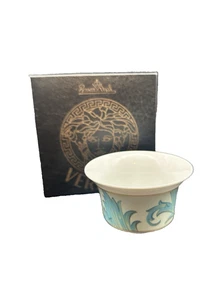Versace Rosenthal Blue Ikarus Arabesque Porcelain Sugar Bowl 4 Inch KC - Picture 1 of 7