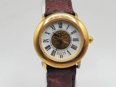 Vintage 1990 Guess Watch Women 25mm Gold Tone Roman Numerals New Battery - Image 1 of 4