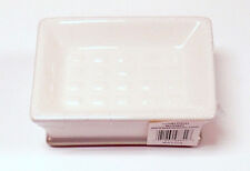 Bath Unlimited Monticello Countertop Soap Dish White Ceramic w/ Pearl Nickel