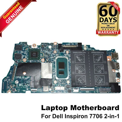 Dell Inspiron 7706 2in1 Motherboard i7-1165G7 2.8GHz Nvidia MX350 DDR4 P47D9 - Image 1 of 4