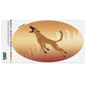 Belgian Malinois Dog Bite Training Car Euro Oval Magnet - Picture 1 of 3