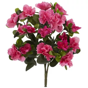Azalea faux Plant Realistic Flower Decor Natural 13” Set of 4 - Picture 1 of 1