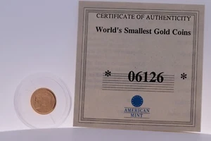 AMERICAN MINT - $25 - .999 GOLD WORLD'S SMALLEST COINS CHARLEMAGNE - LIBERIA - Picture 1 of 2