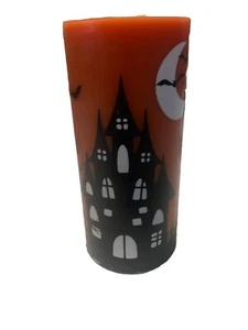 HALLOWEEN Haunted House 6" Pillar Candle Spooky New in Package - Picture 1 of 5