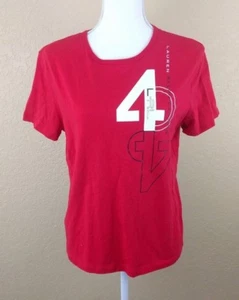 Lauren Ralph Lauren Active Womens Top Large  Y2K Red Short Sleeve Cotton - Imagen 1 de 7