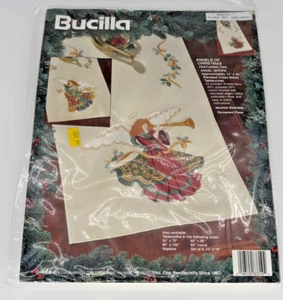 Bucilla Counted Cross Stitch Kit 14 X 44 833191 Angels Of Christmas Table Runner - Picture 1 of 2