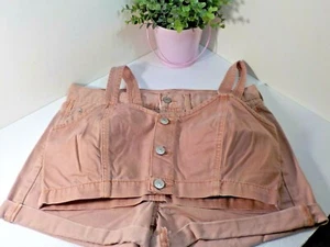 American Eagle Junior Rose Denim Short Set With Halter Top Brand NEW - Picture 1 of 10