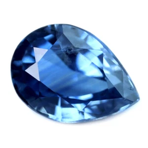 Certified Natural Ceylon Blue Sapphire 0.62ct VVS Sri Lanka Sapphire Pear - Picture 1 of 3