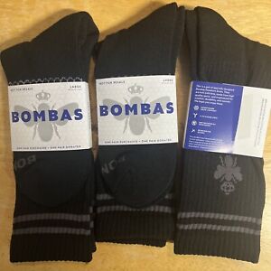 Bombas Adult Large Men's Calf Socks Black (Lot of 3 Pairs)