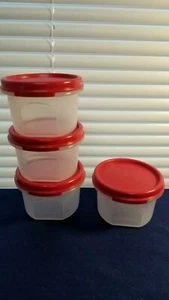 Tupperware Modular Mate Round 1. Set Of 4. Red! New! - Bild 1 von 5