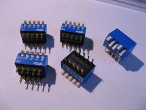 DIP-Schalter ECE 5 Positionen Durchsteckmontage rechtwinklig - NOS Stck 5  - Bild 1 von 1