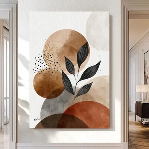 Leinwandbild Abstrakt Erdtöne Japandi Still Bilder Minimalistische Wandbild 8282 - Bild 1 von 9