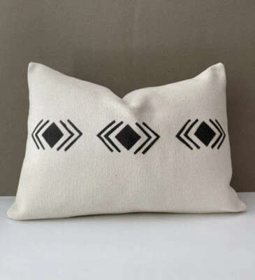 Travesseiro Kilim 16x24, Capa de Travesseiro Kilim Branca Decorativa, Travesseiro Turco Feito à Mão - Imagem 1 de 4