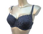M & S PADDED BALCONY BRA 40A  WILD BLOOMS LACE BLACK MARKS SPENCER