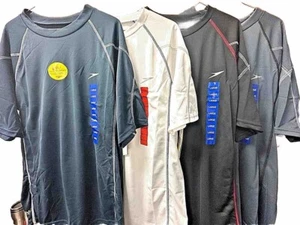 Camisa de baño Speedo para hombre UV manga corta ajuste suelto camiseta negra, blanca, azul marino, gris - Imagen 1 de 13