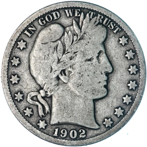 1902 S Barber Half Dollar 90% Silver Very Good VG See Pics A303 Cover