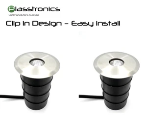 2X Plasstronics Underground uplight 12V 3W LED landscape 316 stainless steel - Picture 1 of 11