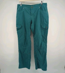 Pantaloni lunghi da donna Kuhl Legendary taglia 16 escursionismo outdoor tasche verde acqua cargo - Foto 1 di 14