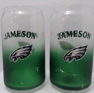 Jameson Whiskey Green Ombré Philadelphia Eagles Glass NFL Collectible 12oz  - Picture 1 of 8