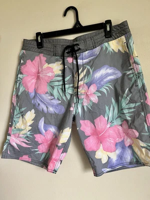 ROUNDTREE & YORKE MENS  BOARD SHORTS SWIM TRUNKS FLORAL SIZE 34  - Image 1 of 4