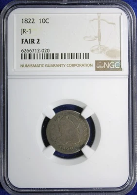 1822 JR-1 Capped Bust Silver Dime 10C NGC FR-2 (2532424) - Image 1 of 4