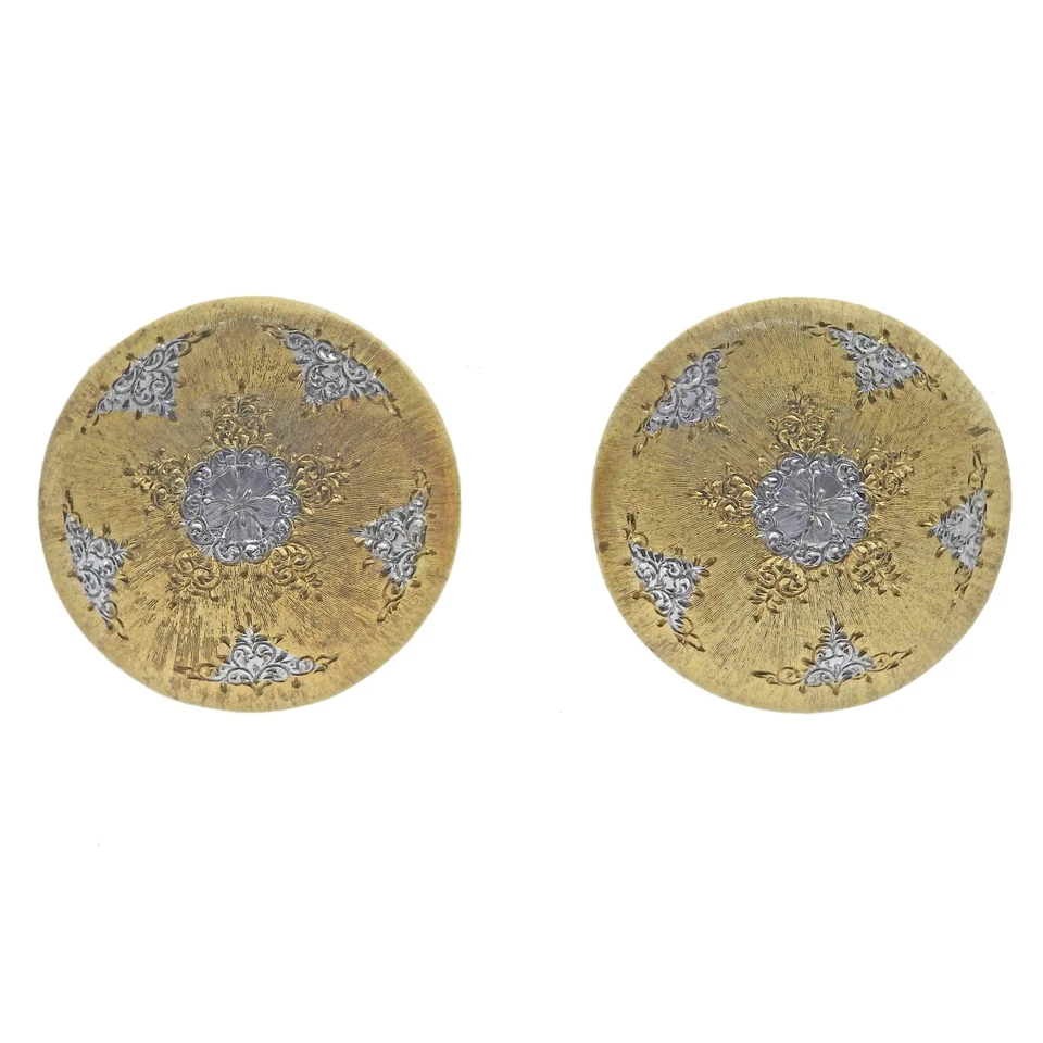 Mario Buccellati Geminato Gold Button Earrings - Image 1 of 1