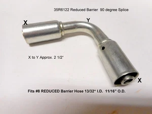 A/C Beadlock Splice FITTING,#8 REDUCED BARRIER 90 Degree RB6122 35R6122 - Picture 1 of 1