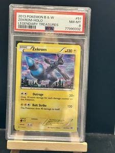 Zekrom 51/113 Rare Holo 2013 Pokémon B & W Legendary Treasures PSA 8 NM-MT - Picture 1 of 2