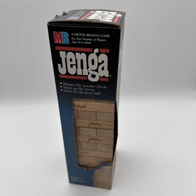 Vintage Jenga Classic Game Milton Bradley 1986 With Loading Sleeve - Image 1 of 4