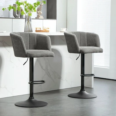 HOMCOM 2er-Set Barhocker, Bistrohocker mit Fußstütze, Drehbar Barstuhl - Bild 1 von 4