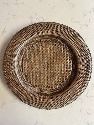 Set Of 6 Rattan Wicker Woven Round Plate 12" Chargers All Occasion Basic - Image 1 of 4