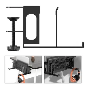 2 Slot Laptop Stand with Integrated Headphone Holder for Modern Workspaces - Afbeelding 1 van 13