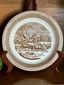 VTG Currier & Ives "American Farm Scene" Royal China Jeannette 10" Pie Dish USA - Picture 1 of 23