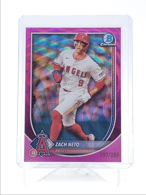 ZACH NETO 2025 BOWMAN CHROME VETERANS FUCHSIA WAVE ANGELS /299 Q3967 - Image 1 of 2