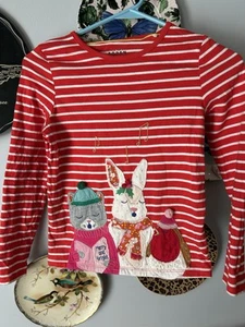 Mini Boden Festive Shirt Christmas Bunny EUC 9-10 - Imagen 1 de 3