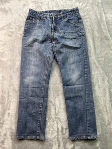 Lucky Brand Cooper Slim Jeans Boys Youth Sz 16 Blue Faded Whiskered Play School - Picture 1 of 15