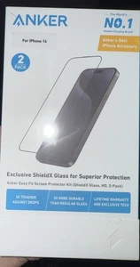 Anker Screen Protectors 2 Pack For IPhone 16 ShieldX, HD New In Box - Picture 1 of 1