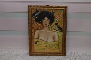 Painting Gustav Klimt Style - Abstract Old Pastel on Carton - Art Work Painting - Picture 1 of 6