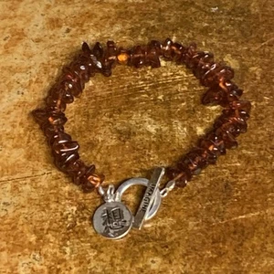 Sterling Silber und Bernstein Armband mit Imagine auf Knebel & inspirierendem Charm - Bild 1 von 6